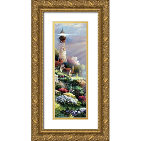 Peaceful Reflections Panel I Gold Ornate Wood Framed Art Print with Double Matting by Lee, James