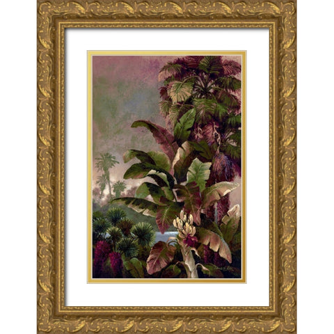 Tropical Palms II Gold Ornate Wood Framed Art Print with Double Matting by Lee, James