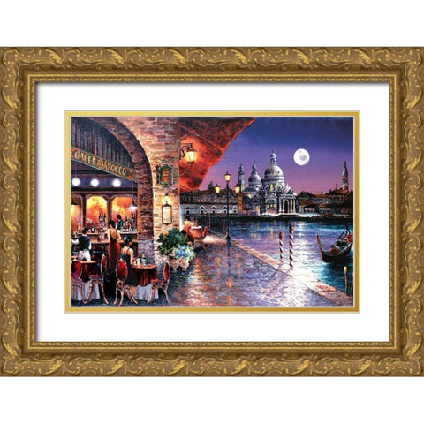 Cafe Barocco Gold Ornate Wood Framed Art Print with Double Matting by Lee, James