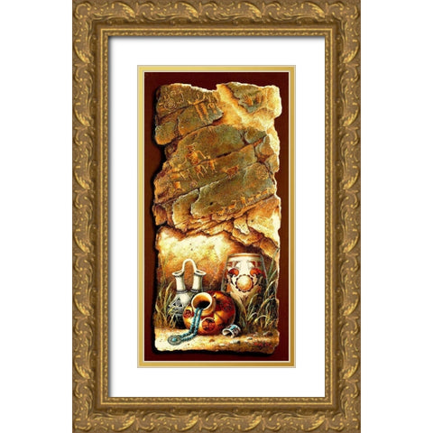 Water Jugs Gold Ornate Wood Framed Art Print with Double Matting by Lee, James