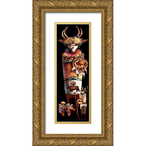 Indian Story I Gold Ornate Wood Framed Art Print with Double Matting by Lee, James