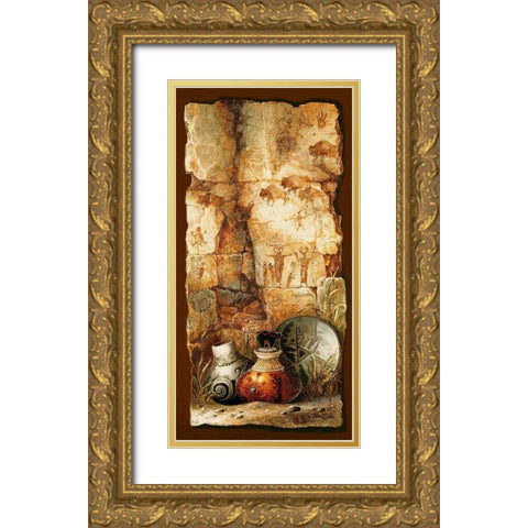 Pottery Wall Gold Ornate Wood Framed Art Print with Double Matting by Lee, James