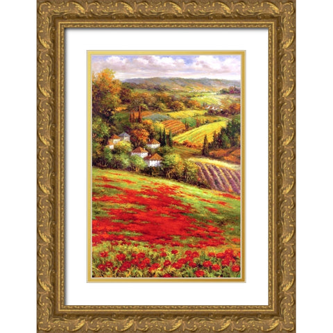 Valley View II Gold Ornate Wood Framed Art Print with Double Matting by Hulsey