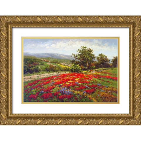 Campo Di Fiore II Gold Ornate Wood Framed Art Print with Double Matting by Hulsey