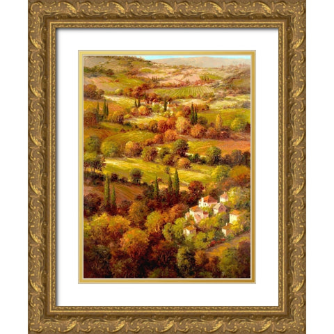 Mediterranean Countryside Gold Ornate Wood Framed Art Print with Double Matting by Hulsey