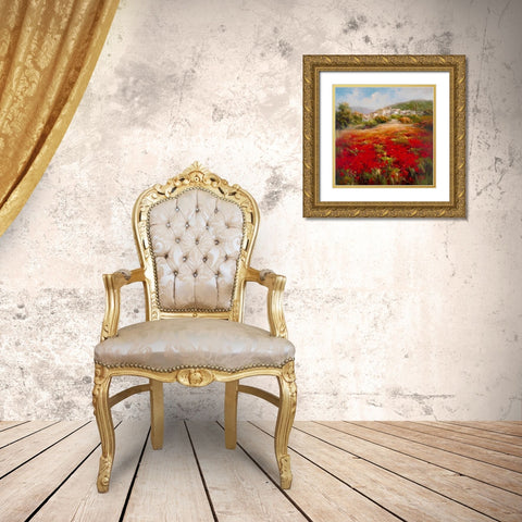 Papavero Villagio Gold Ornate Wood Framed Art Print with Double Matting by Hulsey