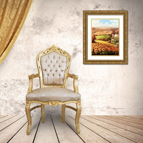 Italian Country Side Gold Ornate Wood Framed Art Print with Double Matting by Hulsey