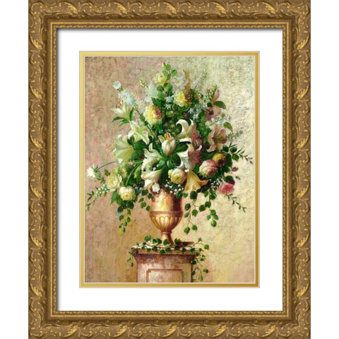 Spring Rhapsody Gold Ornate Wood Framed Art Print with Double Matting by Welby