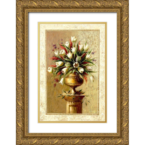 Spring Blossoms II Gold Ornate Wood Framed Art Print with Double Matting by Welby