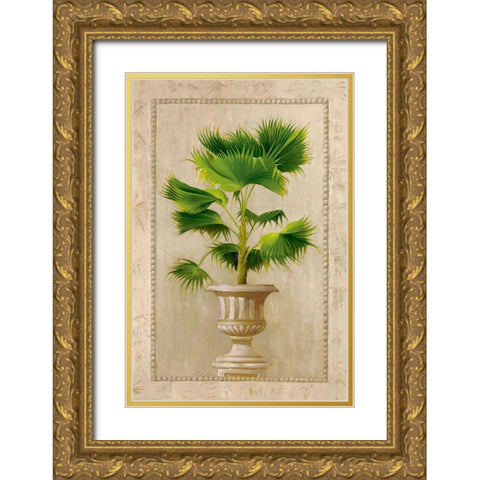 Key West Palm II Gold Ornate Wood Framed Art Print with Double Matting by Welby