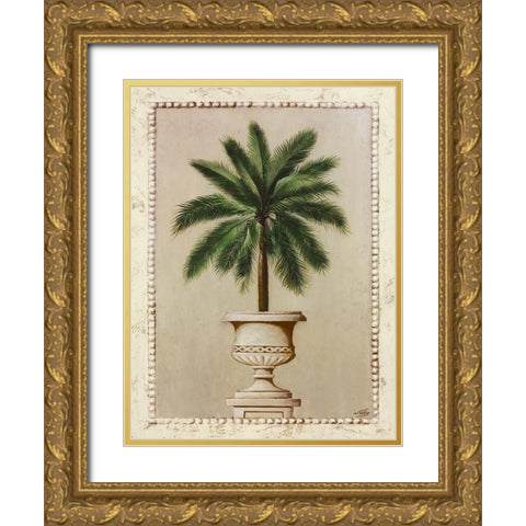 Palm Appeal I Gold Ornate Wood Framed Art Print with Double Matting by Welby