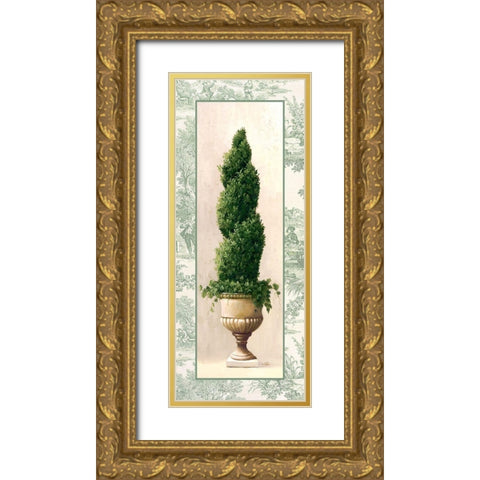 Ivy Topiary III Gold Ornate Wood Framed Art Print with Double Matting by Welby