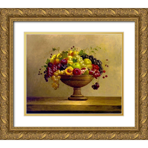 Fruit Bowl I Gold Ornate Wood Framed Art Print with Double Matting by Welby