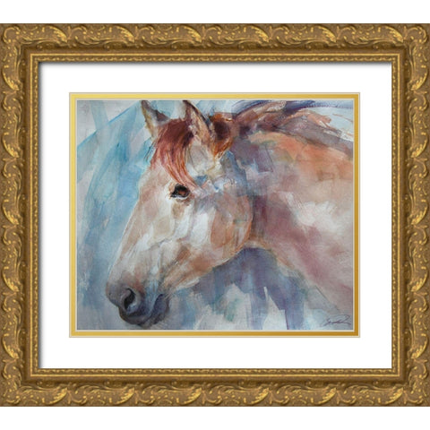 Equine by Design Gold Ornate Wood Framed Art Print with Double Matting by Campbell, Robert