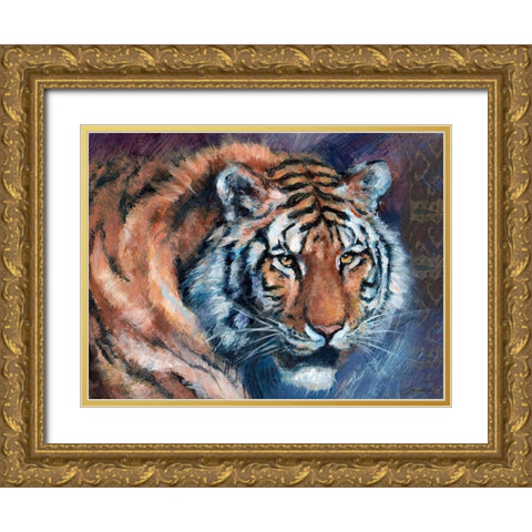Tiger Tales Gold Ornate Wood Framed Art Print with Double Matting by Campbell, Robert