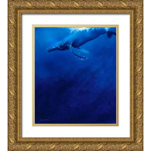 Humpback Song Gold Ornate Wood Framed Art Print with Double Matting by Campbell, Robert