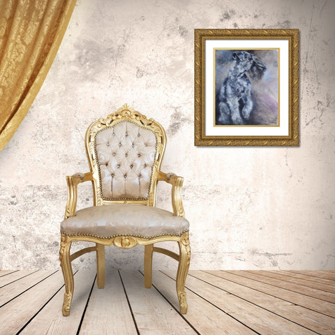 Kerry Blue Terry Gold Ornate Wood Framed Art Print with Double Matting by Campbell, Robert