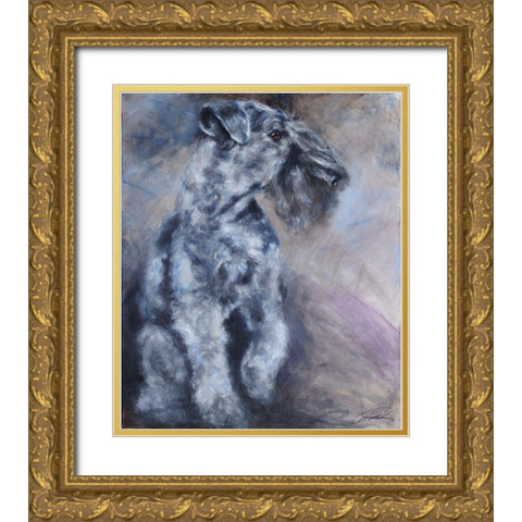 Kerry Blue Terry Gold Ornate Wood Framed Art Print with Double Matting by Campbell, Robert