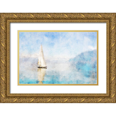 Coastal Series #14 Gold Ornate Wood Framed Art Print with Double Matting by Curinga, Kim