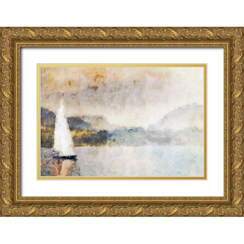Coastal Series #17 Gold Ornate Wood Framed Art Print with Double Matting by Curinga, Kim