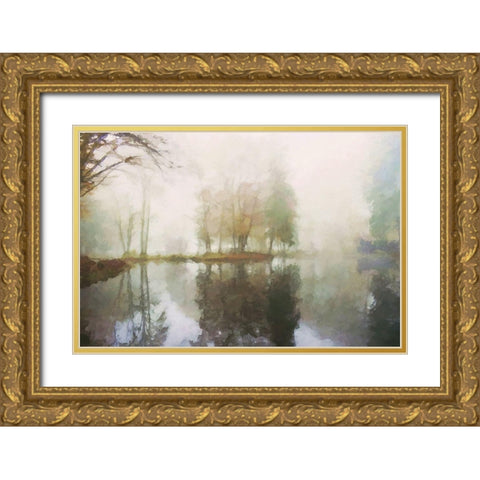 Misy Series #4 Gold Ornate Wood Framed Art Print with Double Matting by Curinga, Kim