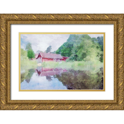 Lodge Series #6 Gold Ornate Wood Framed Art Print with Double Matting by Curinga, Kim