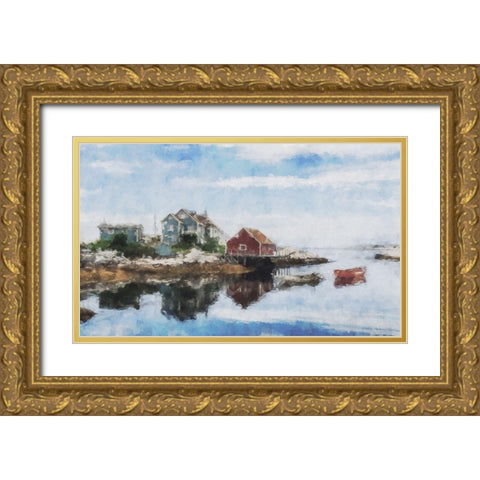 Lodge Series #7 Gold Ornate Wood Framed Art Print with Double Matting by Curinga, Kim