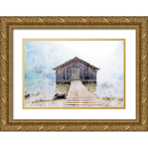 Lodge Series #12 Gold Ornate Wood Framed Art Print with Double Matting by Curinga, Kim