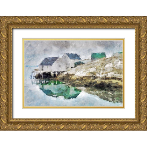 Lodge Series #22 Gold Ornate Wood Framed Art Print with Double Matting by Curinga, Kim