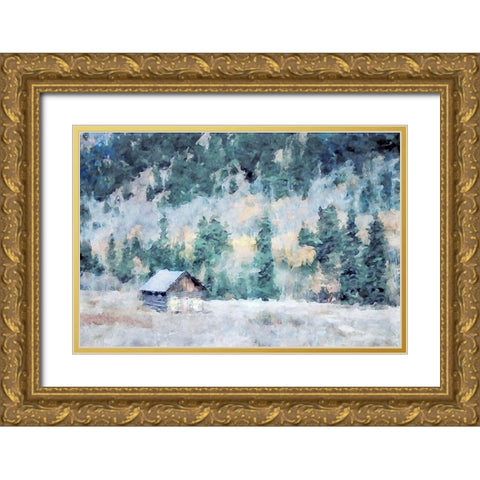 Lodge Series #31 Gold Ornate Wood Framed Art Print with Double Matting by Curinga, Kim