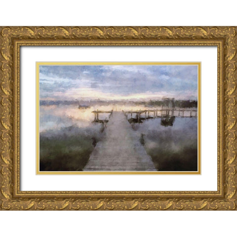 Piers Series #11 Gold Ornate Wood Framed Art Print with Double Matting by Curinga, Kim