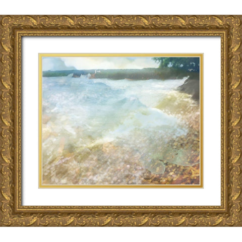Lakeside Treasure Gold Ornate Wood Framed Art Print with Double Matting by Naskrent, Delores