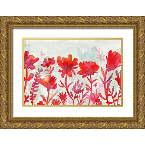 Claret Oasis Gold Ornate Wood Framed Art Print with Double Matting by Naskrent, Delores