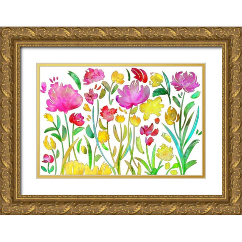 August Terrace Gold Ornate Wood Framed Art Print with Double Matting by Naskrent, Delores