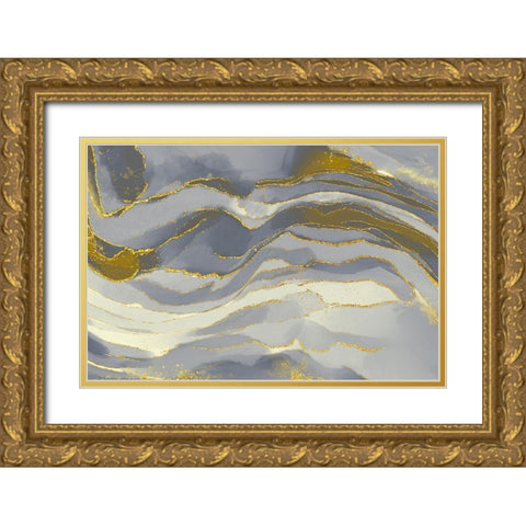 Ivory Glitz Gold Ornate Wood Framed Art Print with Double Matting by Naskrent, Delores