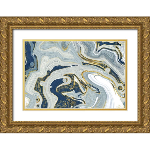 Marble Heaven Gold Ornate Wood Framed Art Print with Double Matting by Naskrent, Delores