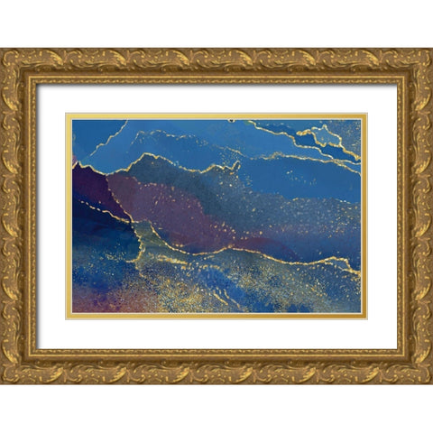 In the Navy Gold Ornate Wood Framed Art Print with Double Matting by Naskrent, Delores