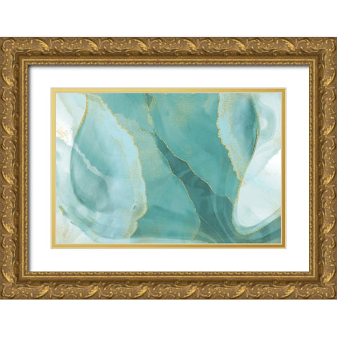Shallow Pond Gold Ornate Wood Framed Art Print with Double Matting by Naskrent, Delores
