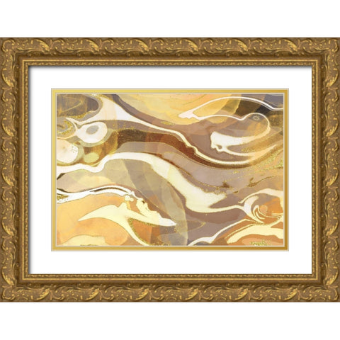 Toasted Marshmallow Gold Ornate Wood Framed Art Print with Double Matting by Naskrent, Delores