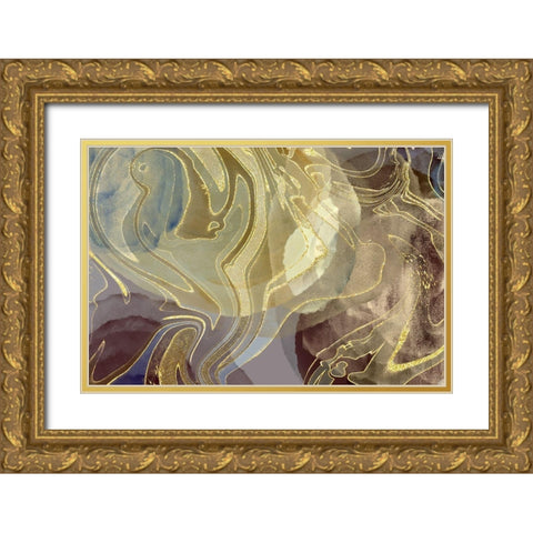 Mink Tan Gold Ornate Wood Framed Art Print with Double Matting by Naskrent, Delores