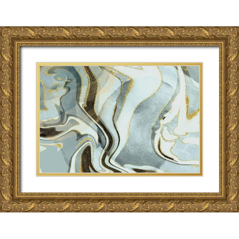 Falcon Ridge Gold Ornate Wood Framed Art Print with Double Matting by Naskrent, Delores