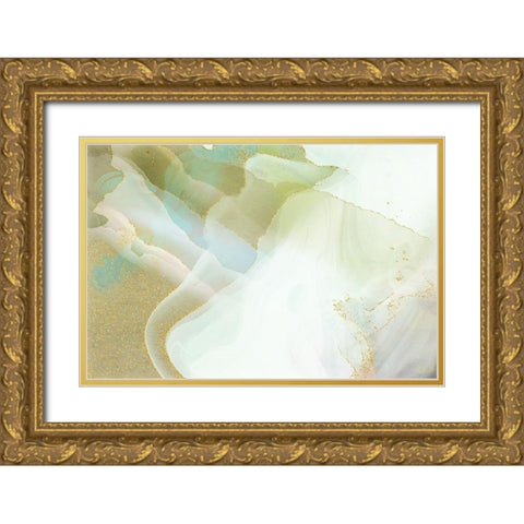 Desert Fossil Gold Ornate Wood Framed Art Print with Double Matting by Naskrent, Delores