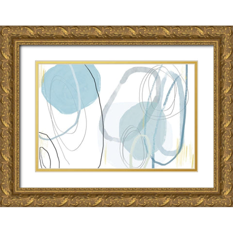 Down Rush Gold Ornate Wood Framed Art Print with Double Matting by Naskrent, Delores