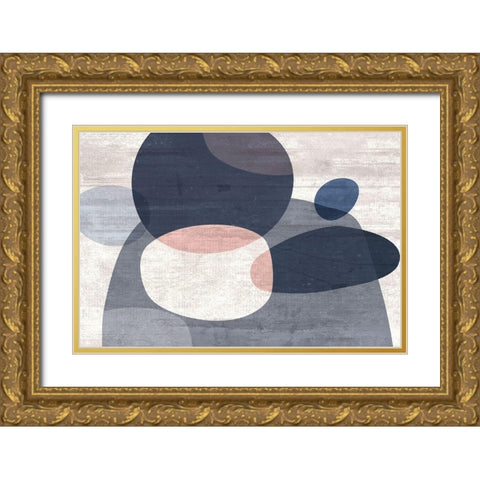 Plaster Tangle Gold Ornate Wood Framed Art Print with Double Matting by Naskrent, Delores