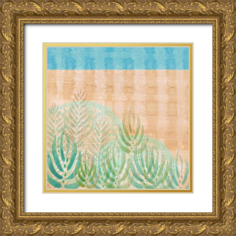 Palm Leaves at Alvor Gold Ornate Wood Framed Art Print with Double Matting by Kouta, Flora