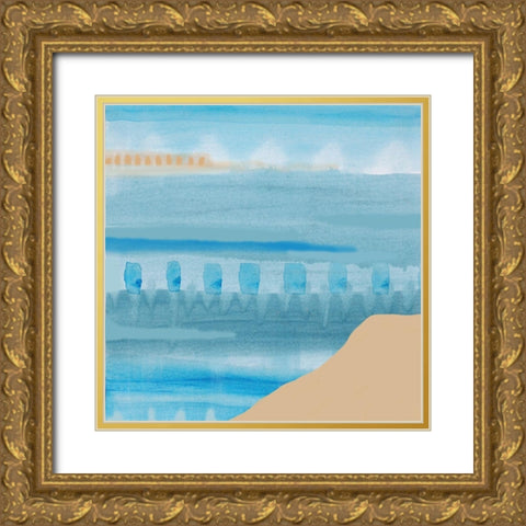 Morning at Meia Praia Gold Ornate Wood Framed Art Print with Double Matting by Kouta, Flora