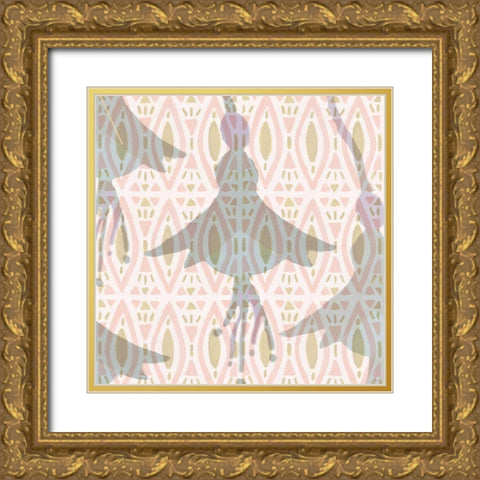Flower Shadows Gold Ornate Wood Framed Art Print with Double Matting by Kouta, Flora