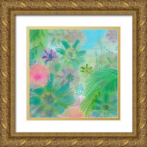 Tropical Island Gold Ornate Wood Framed Art Print with Double Matting by Kouta, Flora