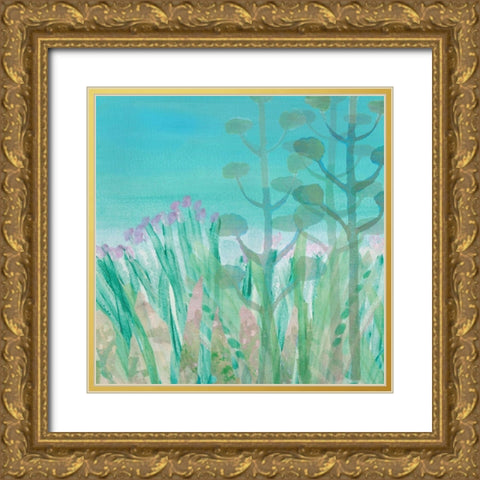Beach Reeds II Gold Ornate Wood Framed Art Print with Double Matting by Kouta, Flora