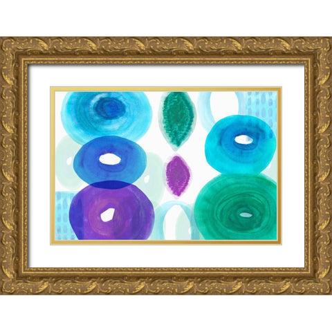 Ocean Jewels I Gold Ornate Wood Framed Art Print with Double Matting by Kouta, Flora